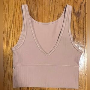 Crop light pink tank top